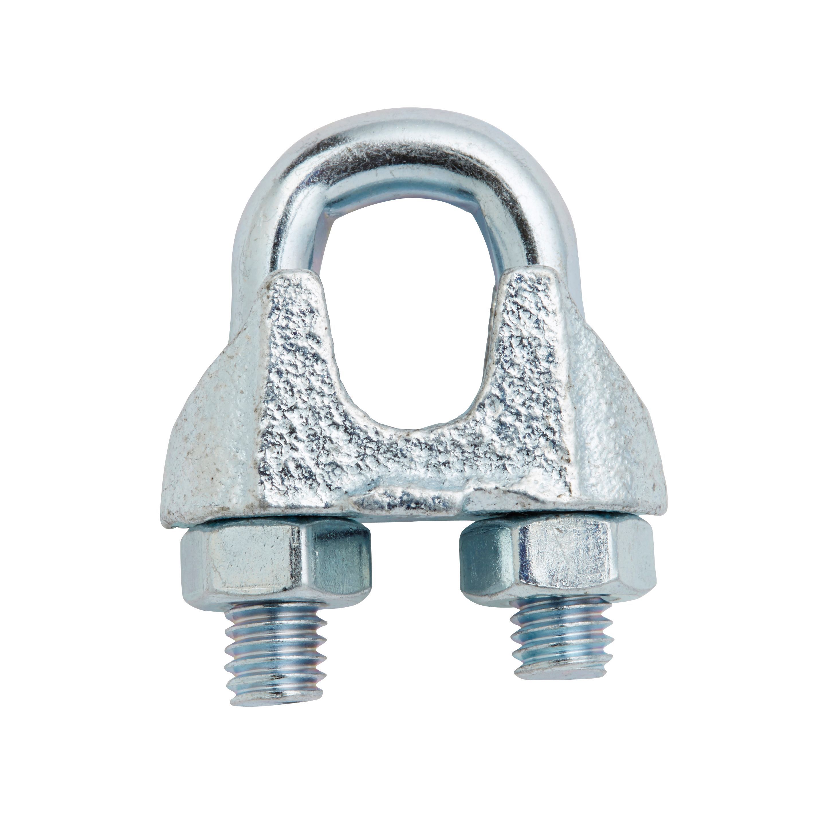 Diall Zinc-plated Steel Wire rope clamp (L)90mm (Dia)8mm, Pack of 2 ...