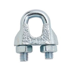 Diall Zinc-plated Steel Wire rope clamp (L)90mm (Dia)8mm, Pack of 2