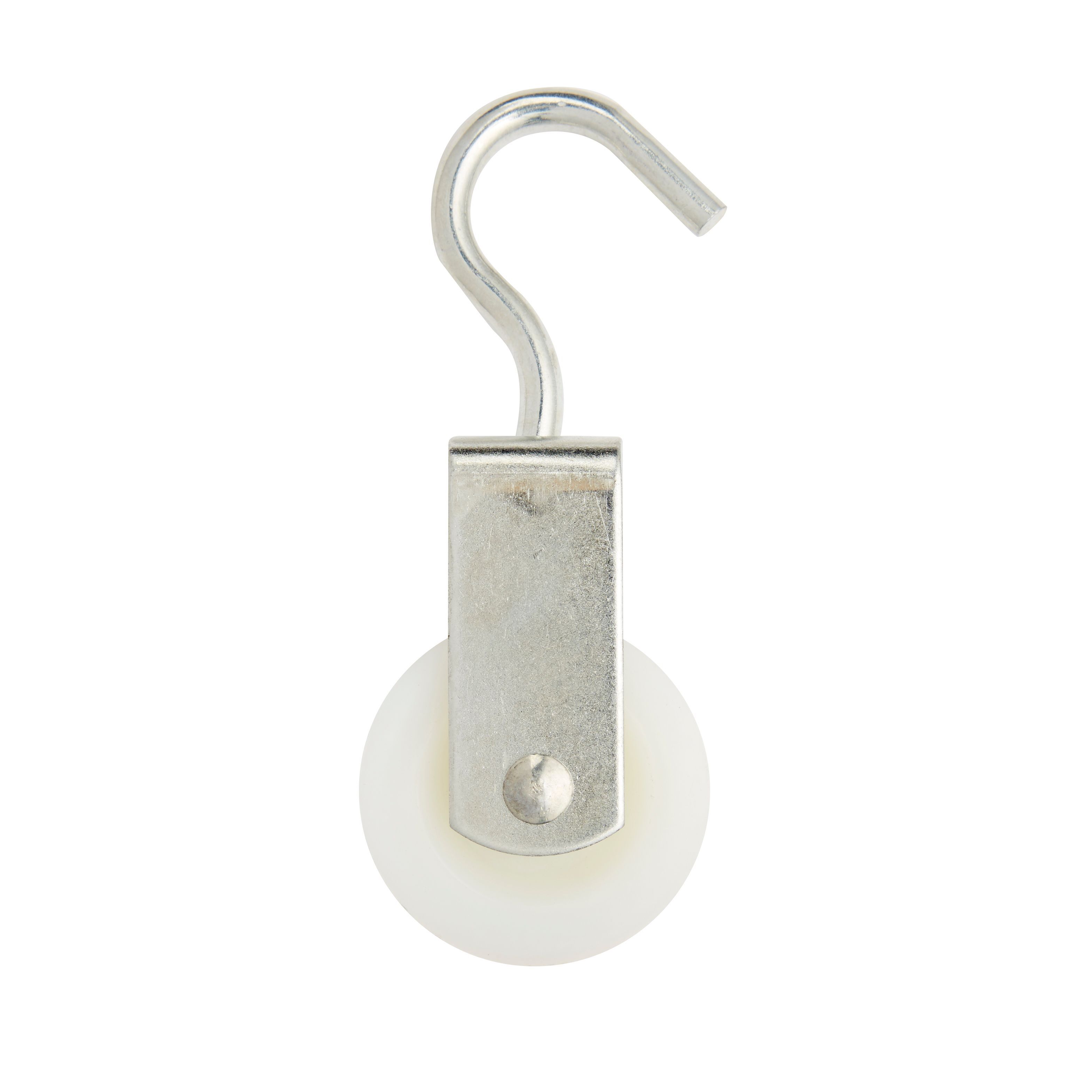 Diall Zinc-plated White 1 wheel Pulley, (Dia)40mm (Max)15kg