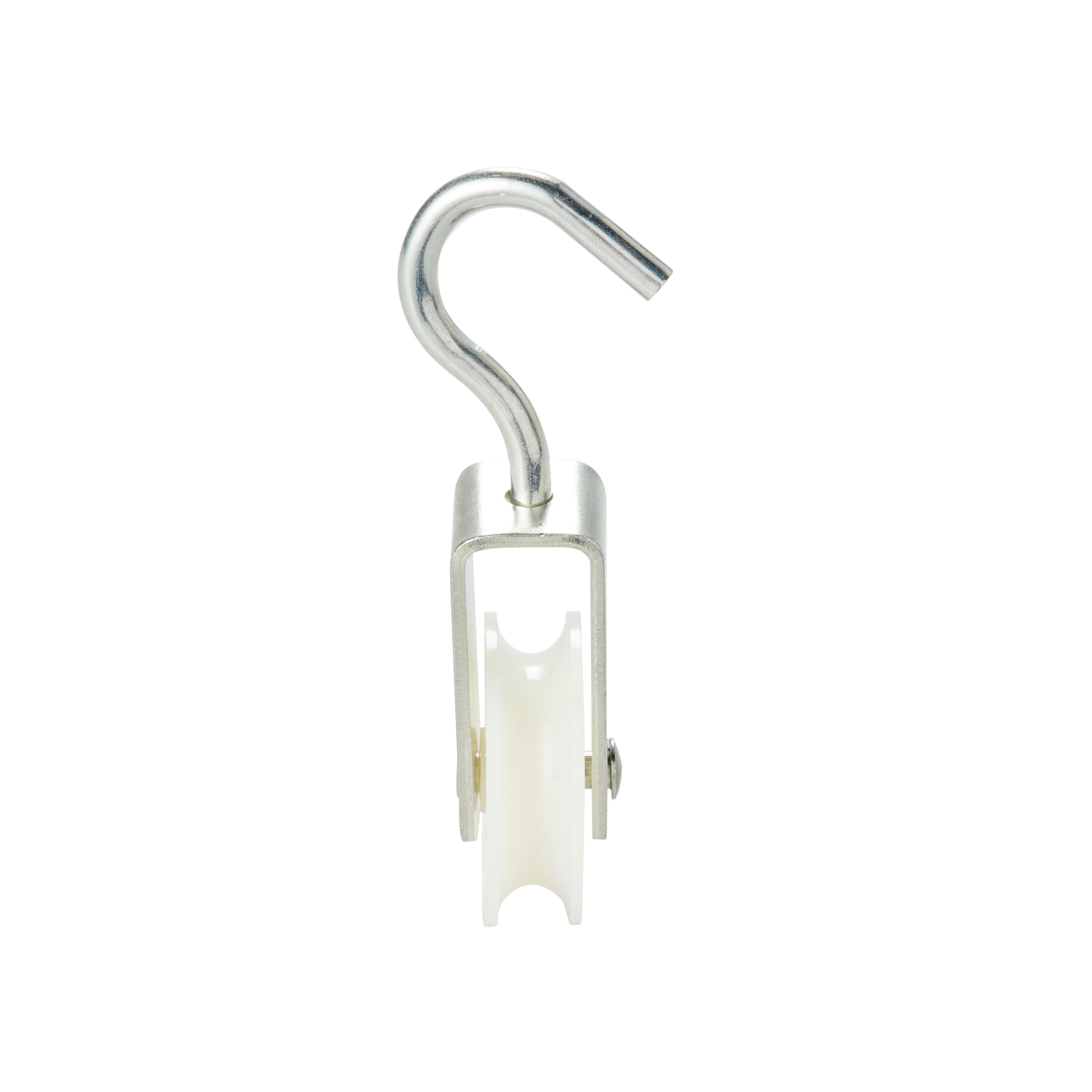 Diall Zinc-plated White 1 wheel Pulley, (Dia)40mm (Max)15kg