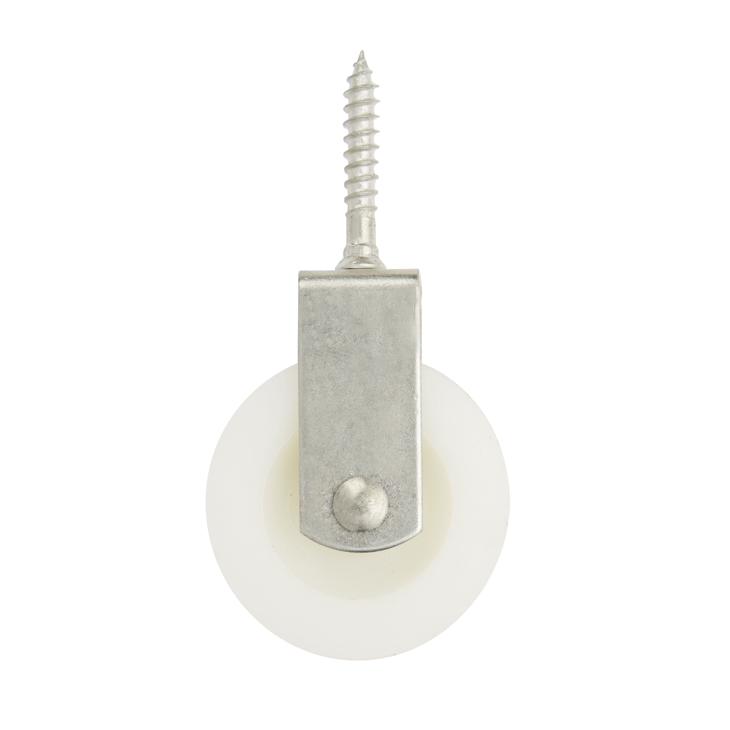 Diall Zinc-plated White 1 wheel Pulley, (Dia)50mm (Max)15kg