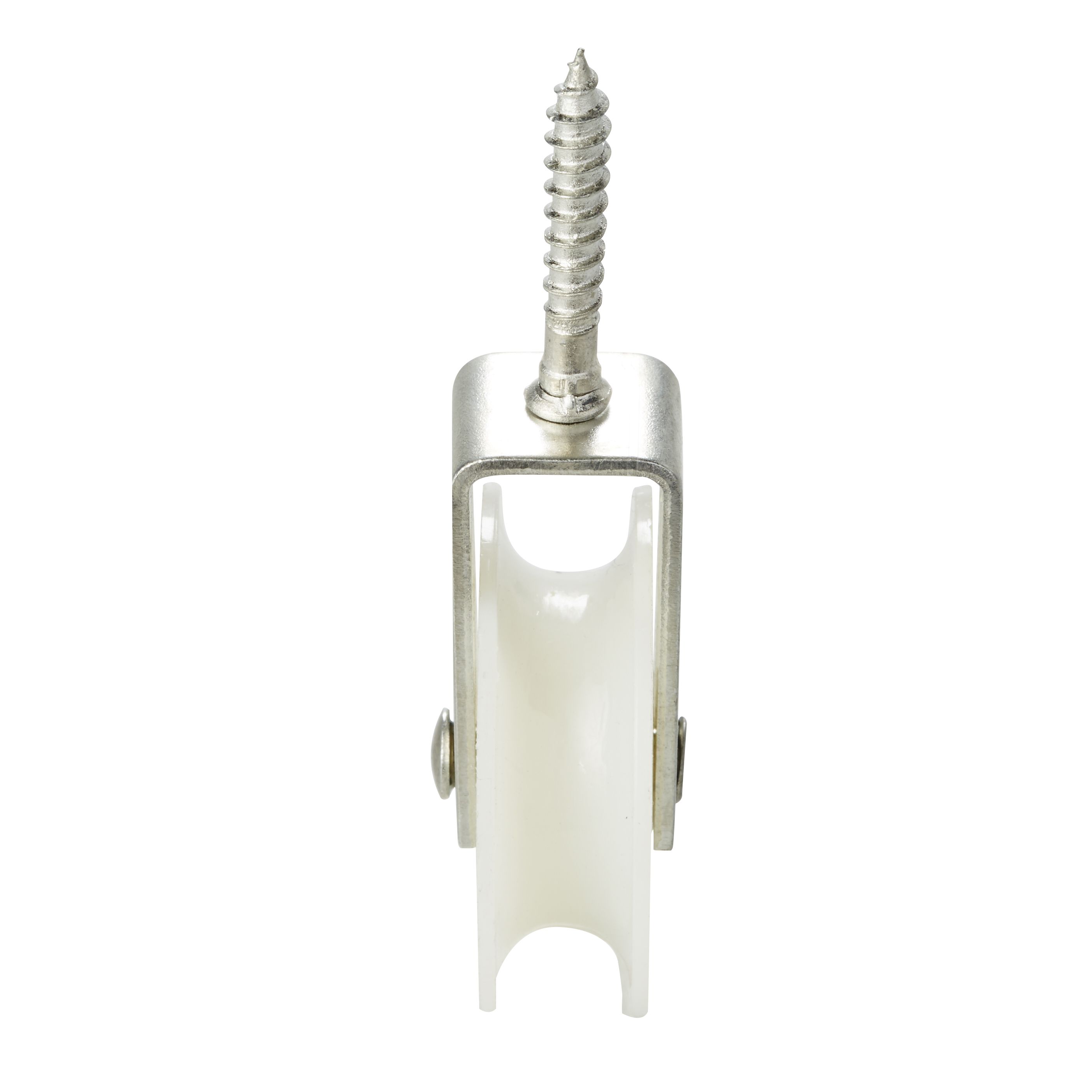 Diall Zinc-plated White 1 wheel Pulley, (Dia)50mm (Max)15kg