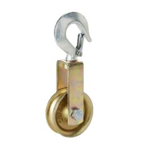 Diall Zinc-plated Yellow & zinc-plated 1 wheel Pulley, (Dia)80mm (Max)250kg