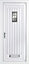 Diamond bevel Frosted Glazed Cottage White Right-hand External Front Door set, (H)2055mm (W)920mm