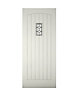 Diamond bevel Glazed Cottage White LH & RH External Front Door set, (H)2074mm (W)856mm