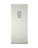 Diamond bevel Glazed Cottage White LH & RH External Front Door set & letter plate, (H)2125mm (W)907mm