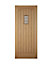 Diamond bevel Glazed Cottage White oak veneer Reversible External Front Door set, (H)2125mm (W)907mm