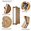 Diamond bevel Glazed Cottage White oak veneer Reversible External Front Door set & letter plate, (H)2074mm (W)932mm