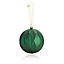 DIAMOND FACET BAUBLE WITH GREEN GLITTER
