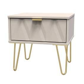 Diamond Ready assembled Cashmere 1 Drawer Bedside table (H)410mm (W)450mm (D)395mm