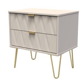 Diamond Ready assembled Cashmere 2 Drawer Chest of drawers (H)570mm (W)575mm (D)395mm