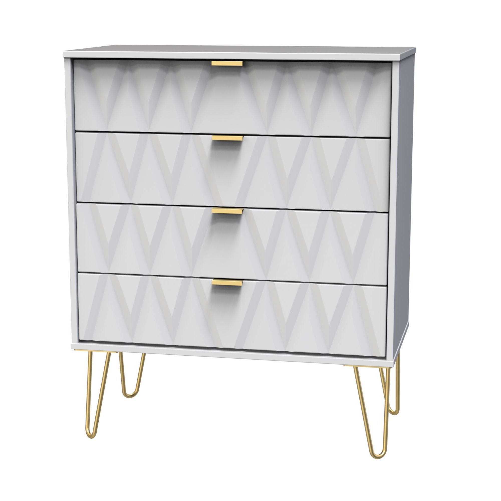 Diamond Ready assembled Matt white 4 Drawer Chest of drawers (H)885mm (W)765mm (D)415mm