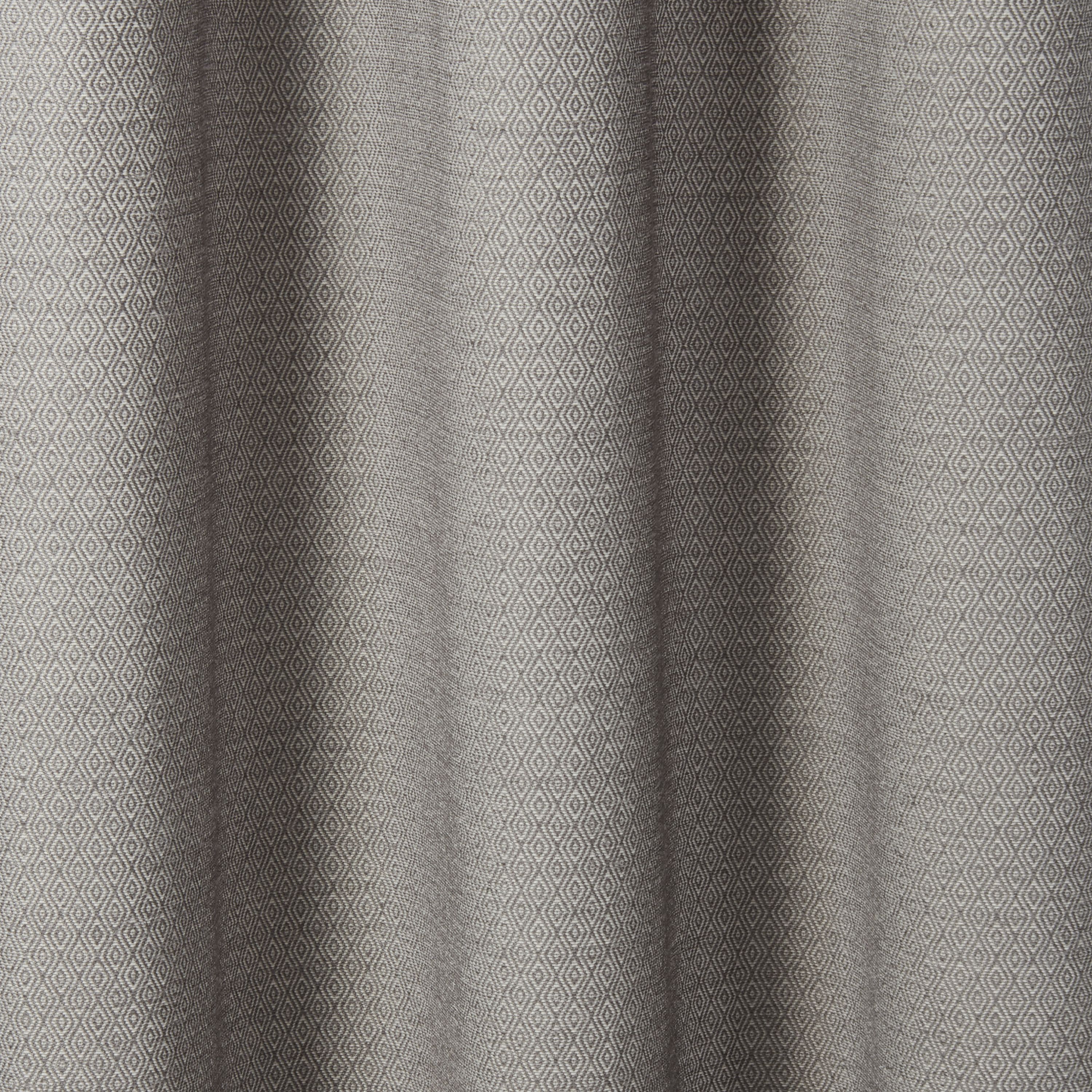 Digga Grey Diamond Unlined Eyelet Curtain (W)117cm (L)137cm, Single