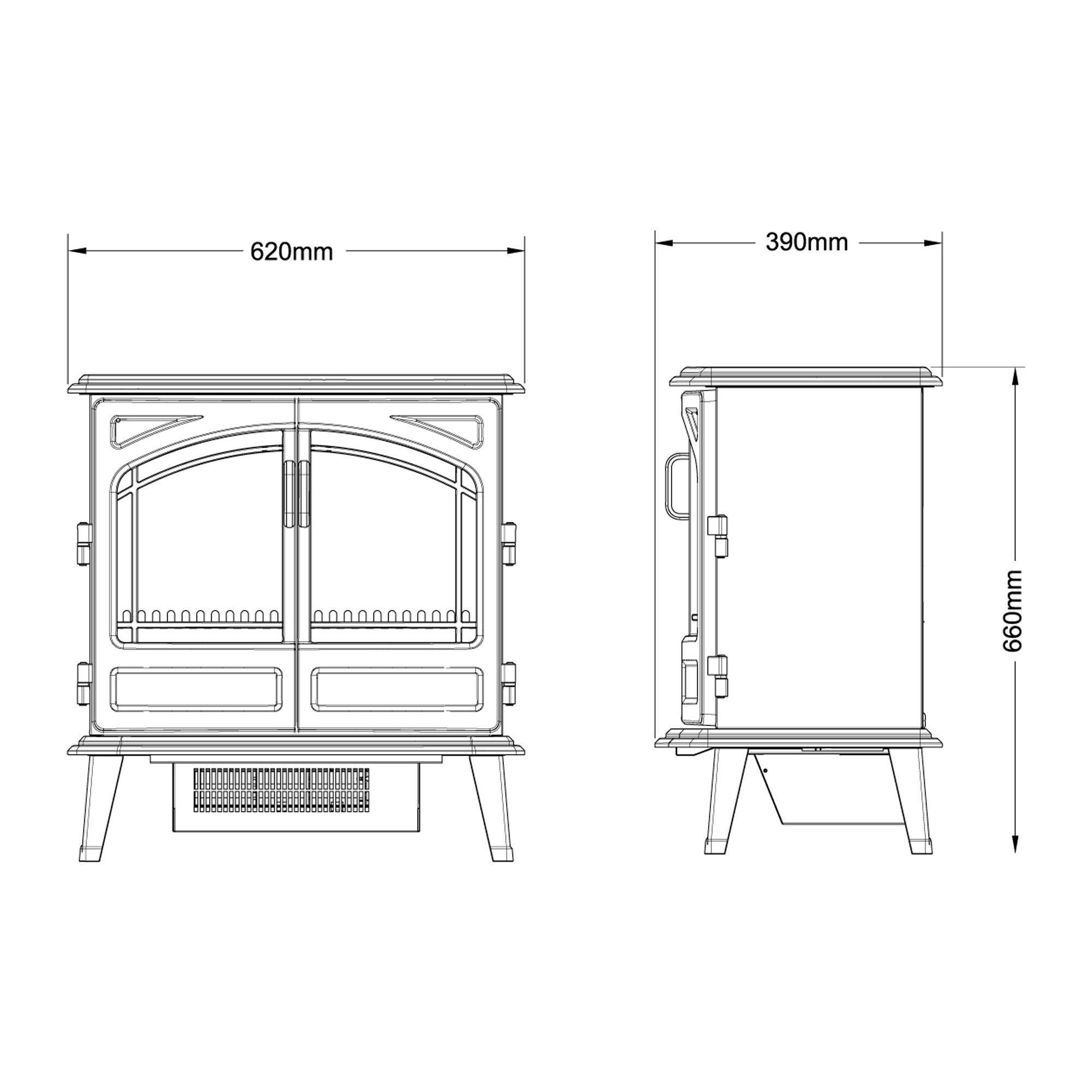 Dimplex Cassia noir optiflame Classic 2kW Matt Black Electric Stove | DIY  at Bu0026Q