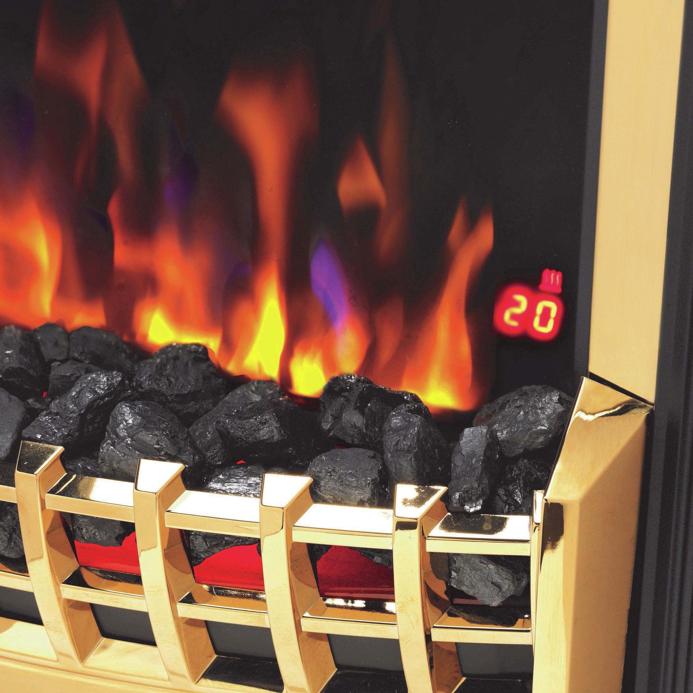 Dimplex Cheriton Deluxe 2kW Gloss Brass effect Electric Fire | DIY at Bu0026Q