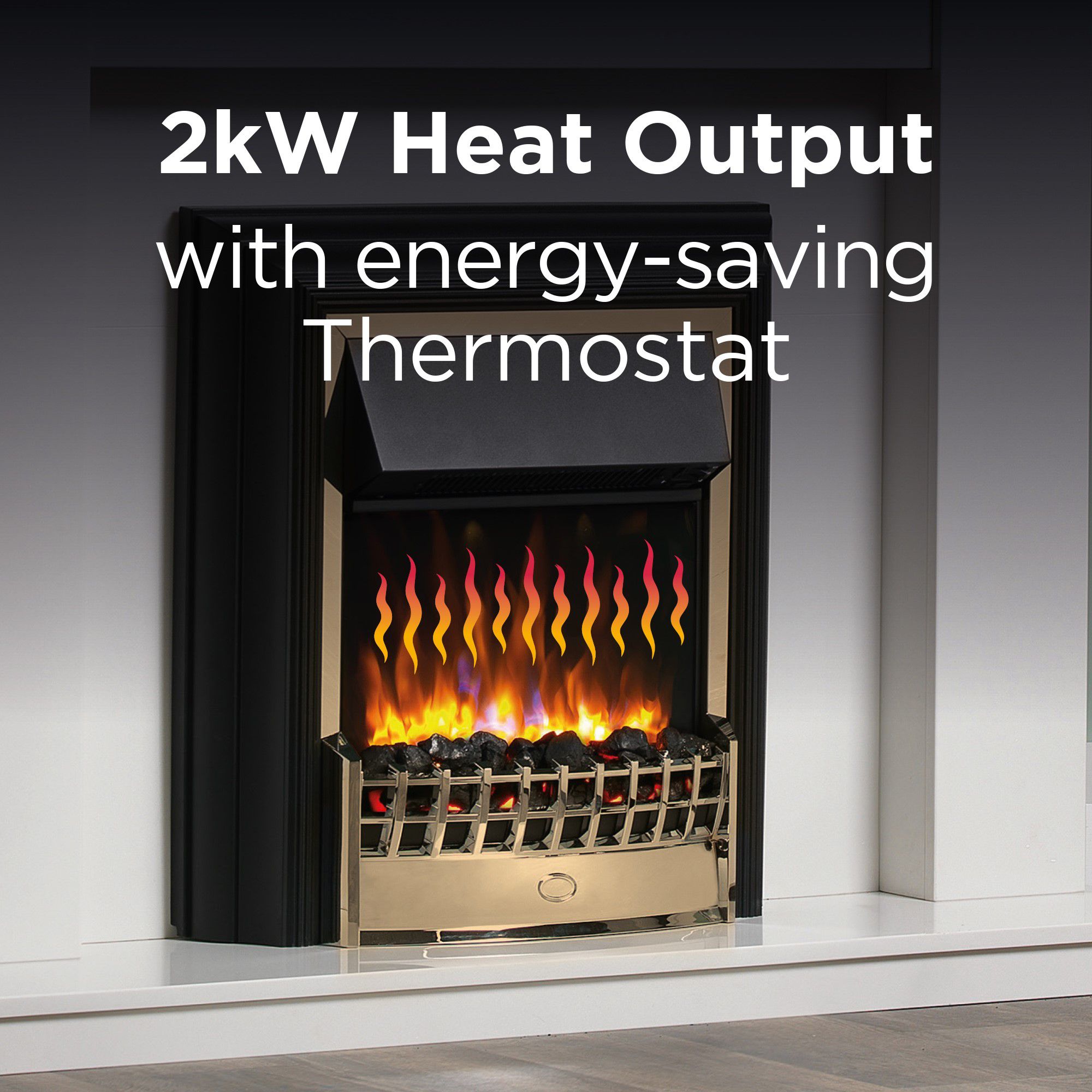 Dimplex Cheriton Deluxe 2kW Gloss Brass effect Freestanding