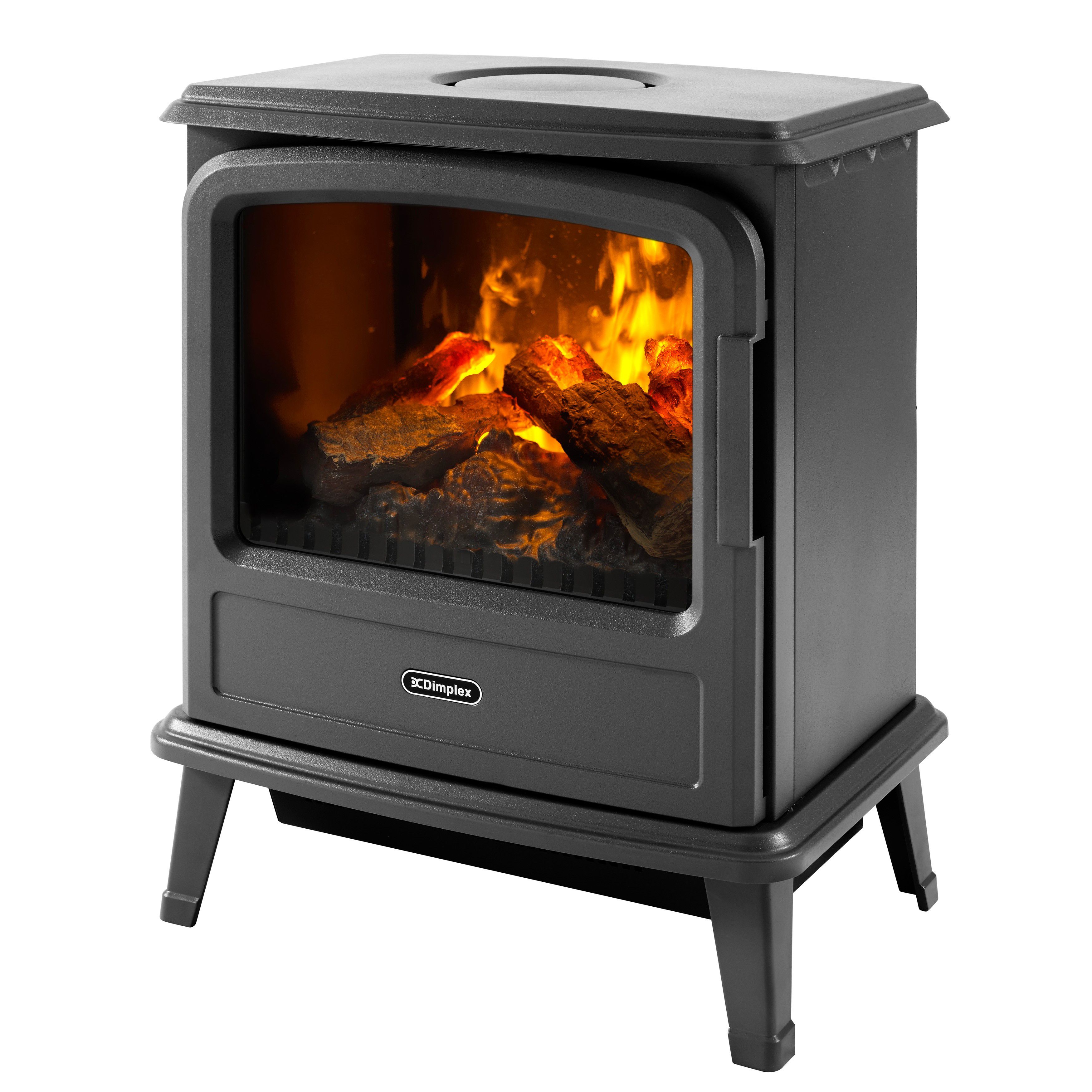 Dimplex Evandale Contemporary 2000W Matt Slate grey Cast iron effect ...