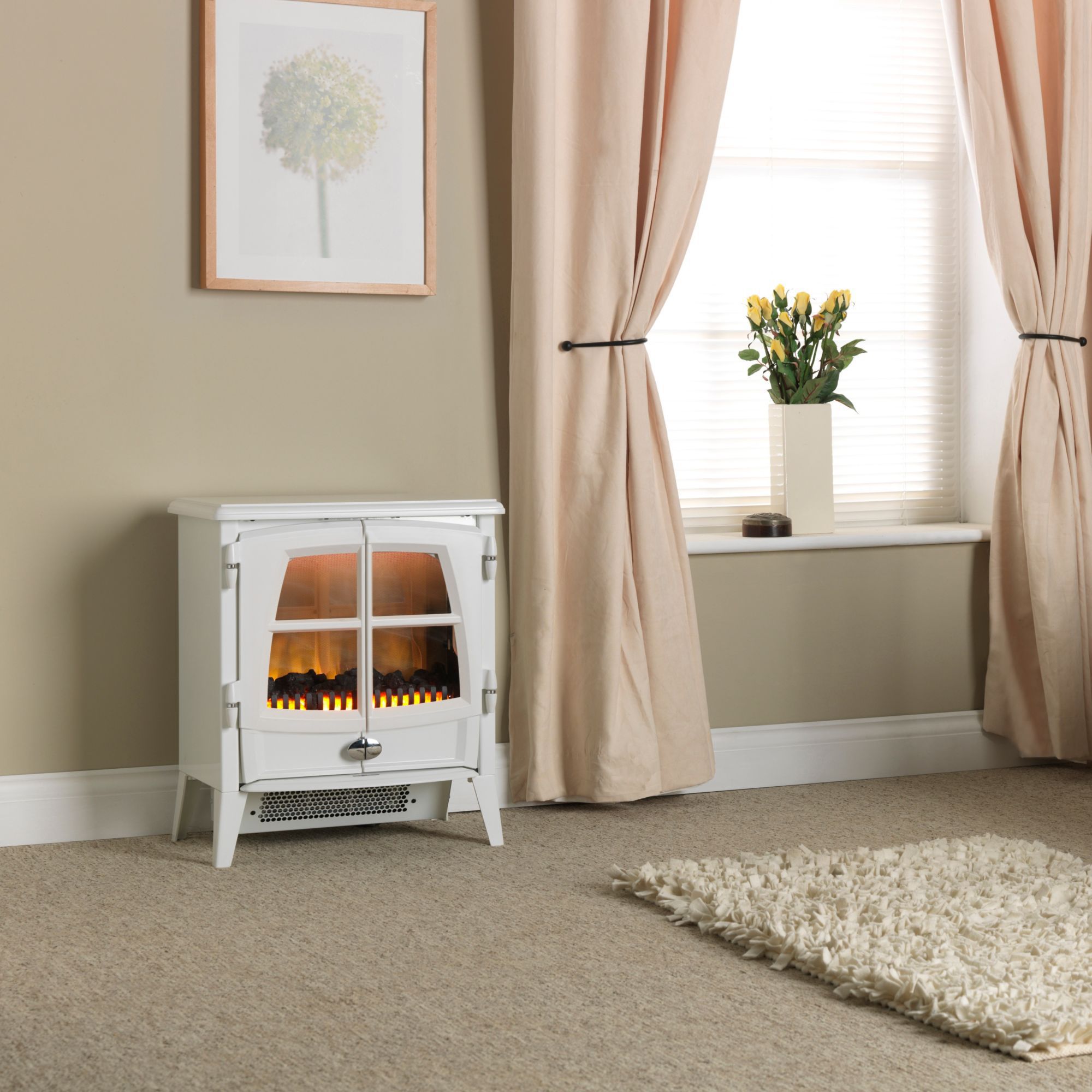 Dimplex Jazz 2kW White Electric Stove (H)597mm (W)510mm