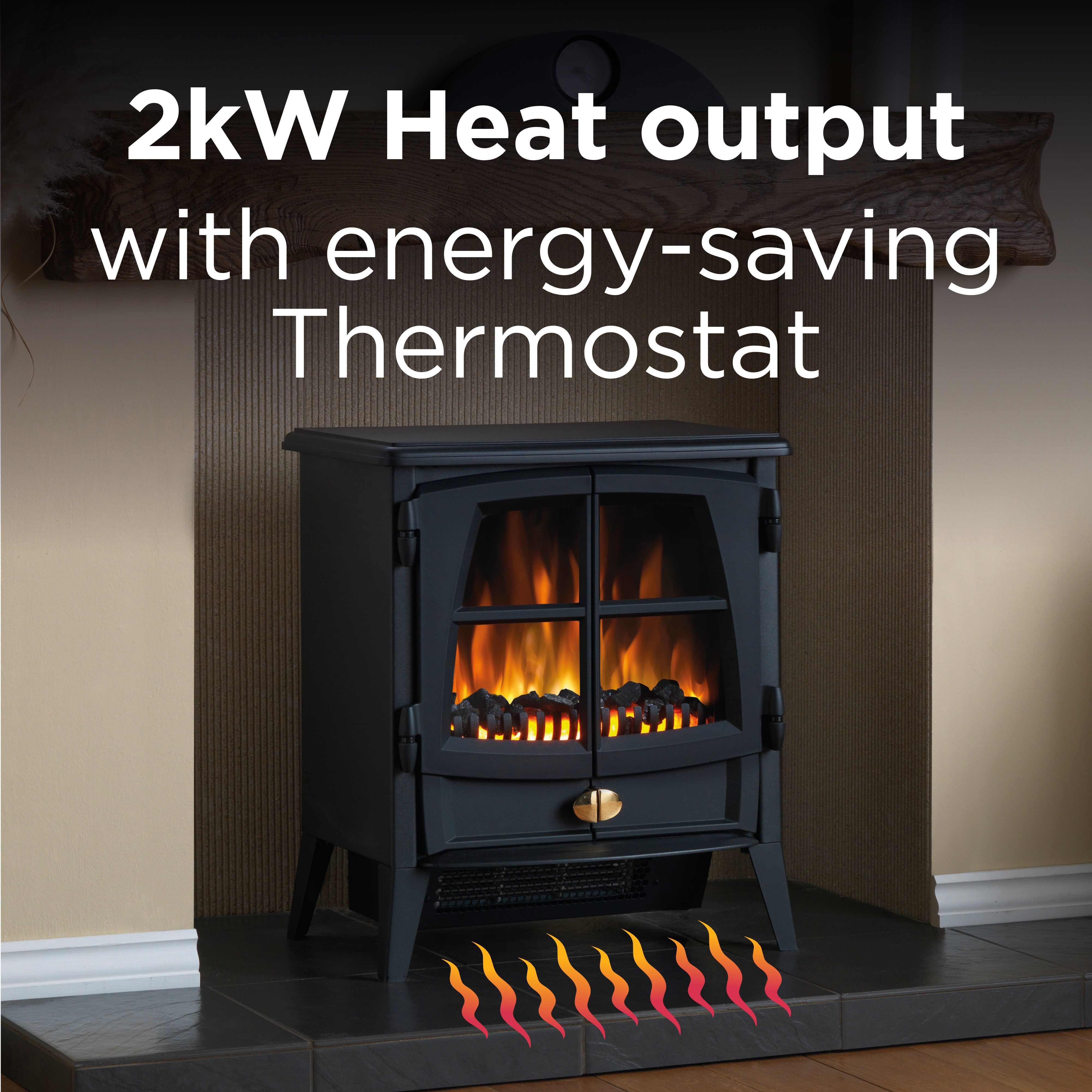 Dimplex Jazz 2W Black Electric Stove (H)597mm (W)510mm