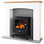 Dimplex Oakmead optiflame White & grey Ivory effect Freestanding & wall-mounted Electric LCD electric stove suite