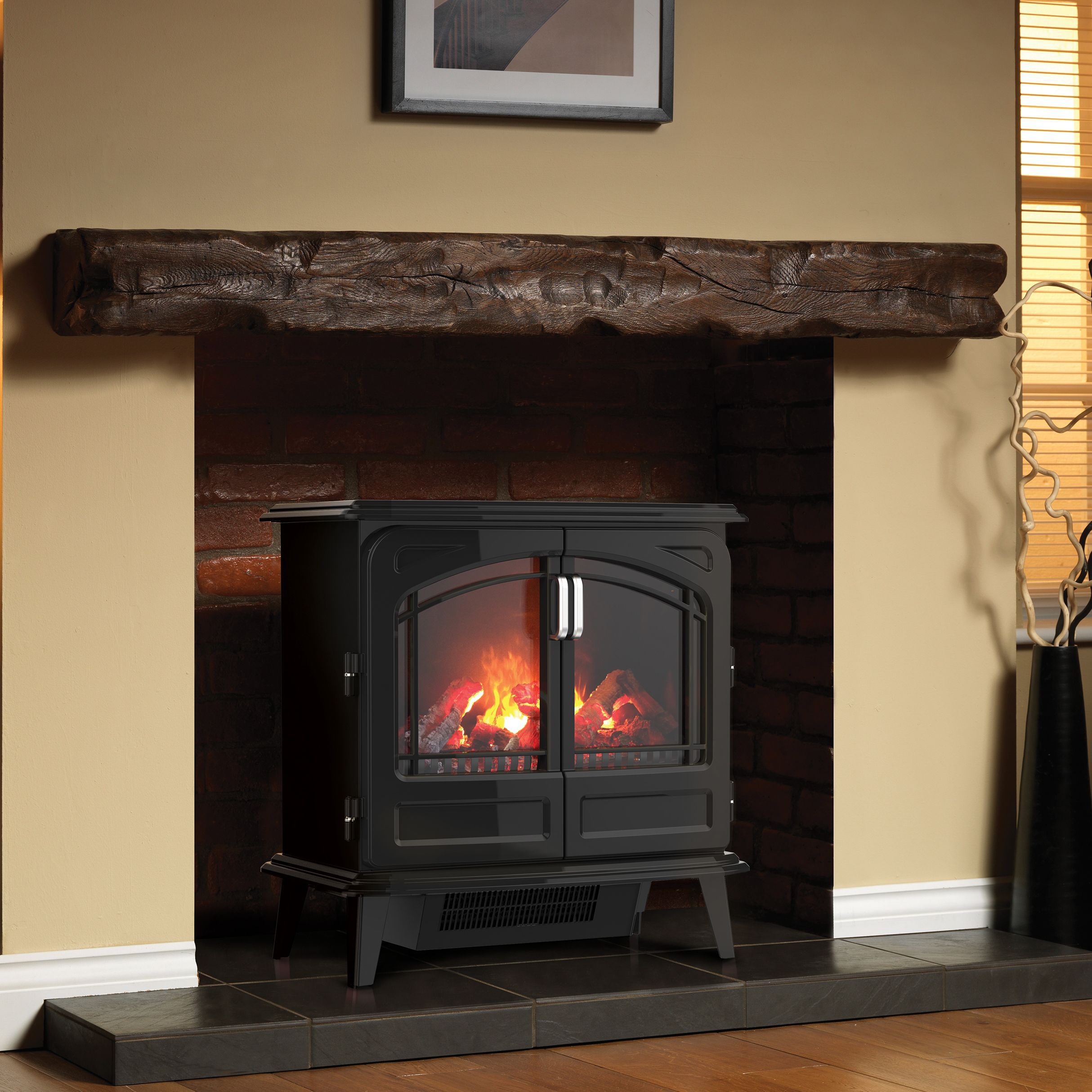 Dimplex Opti-Myst Grand Noir Cast enamel effect Electric Stove | DIY at Bu0026Q