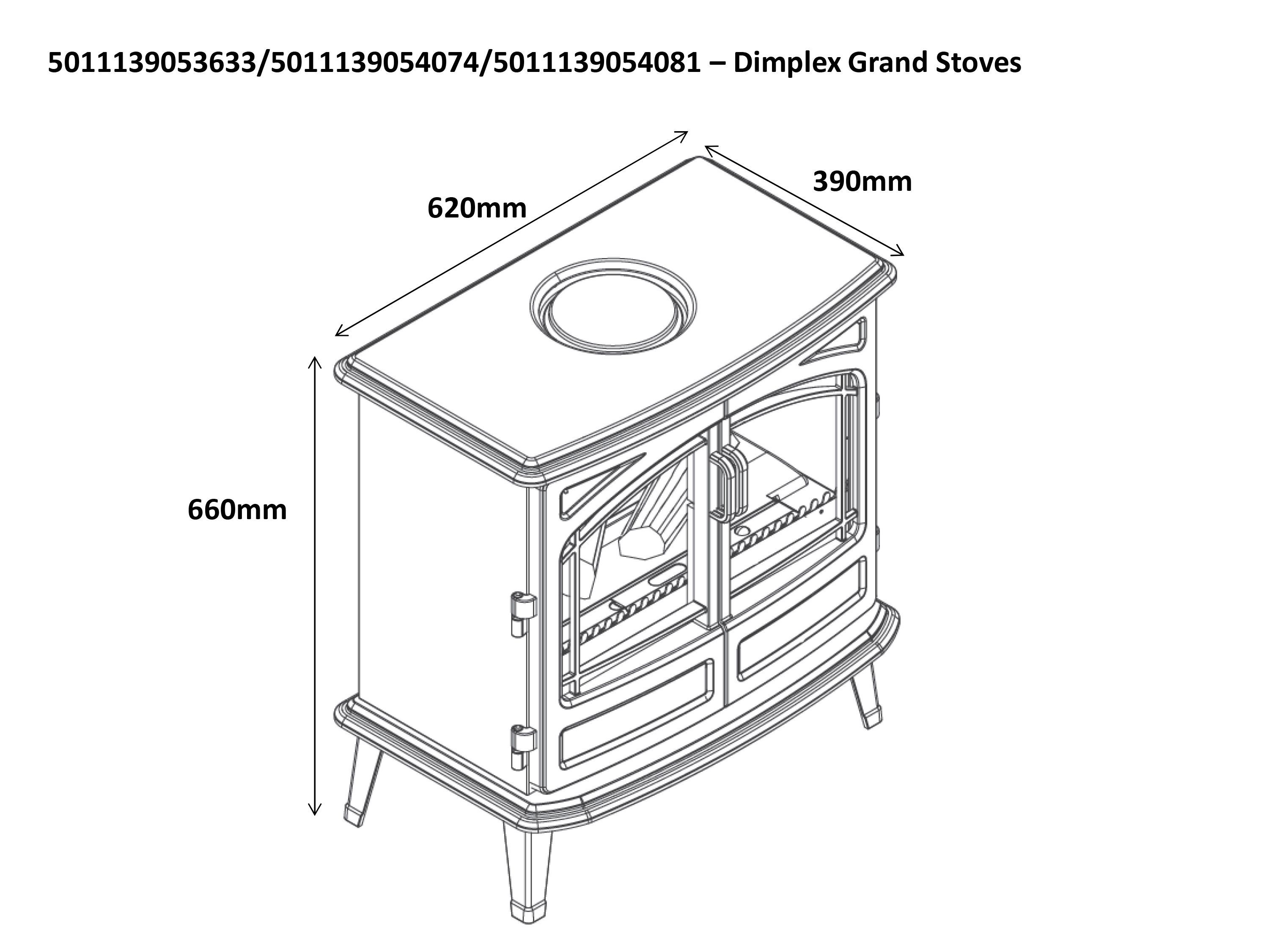 Dimplex Opti-Myst Grand Noir Cast enamel effect Electric Stove | DIY at Bu0026Q