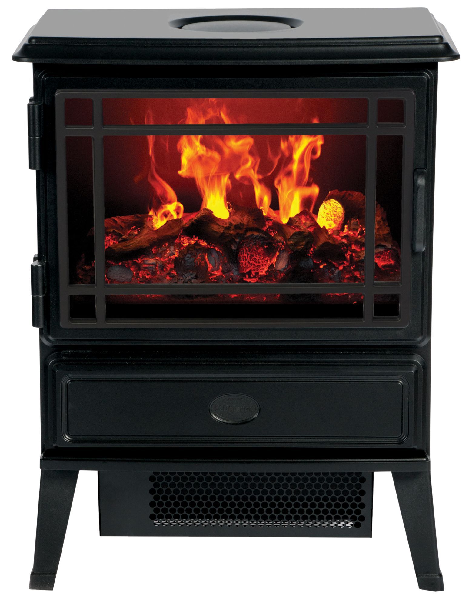 Focal Point Malmo Classic 1.8kW Matt Black Cast iron effect Electric Stove  | DIY at Bu0026Q
