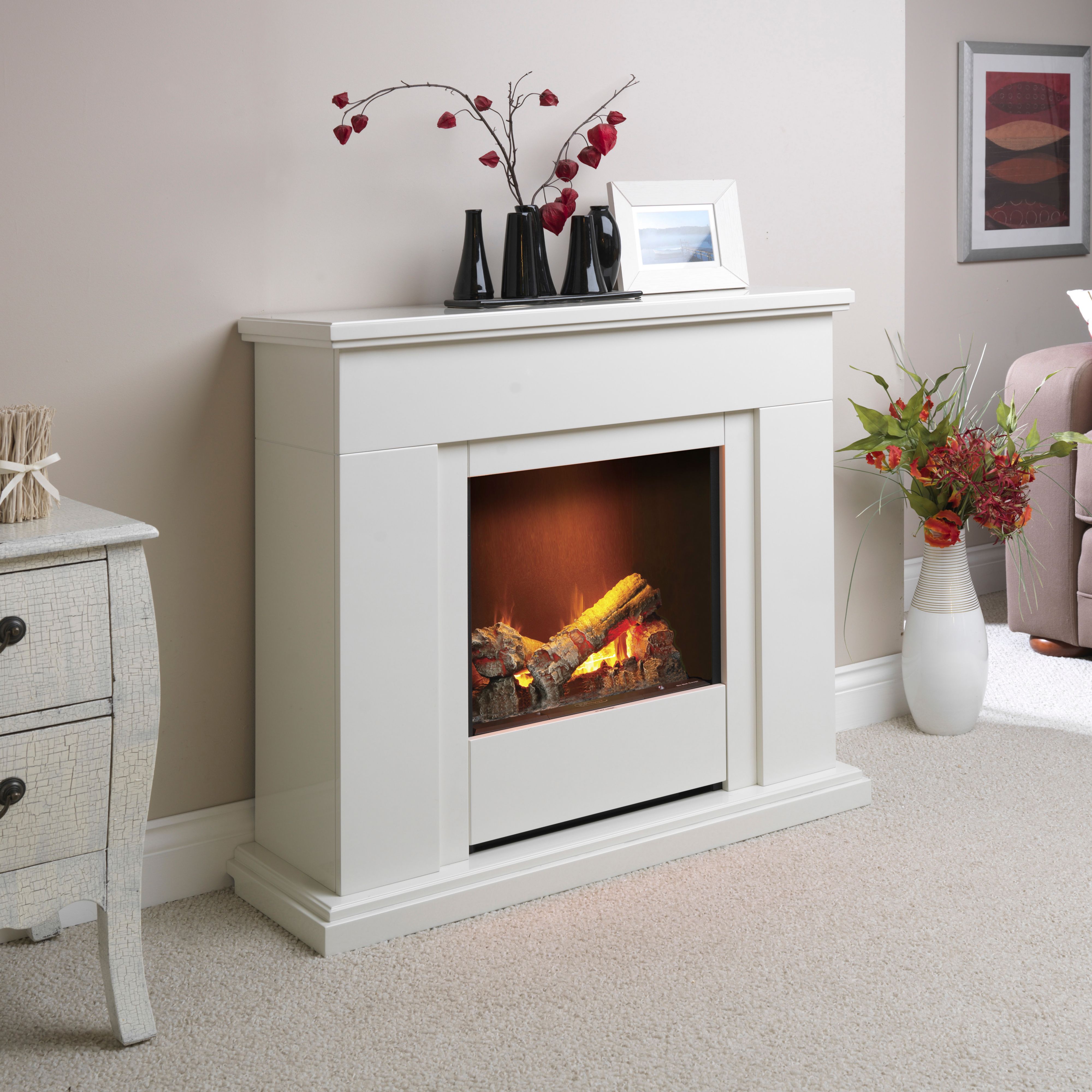 Dimplex Opti-myst Warm white Electric Fire suite | DIY at Bu0026Q