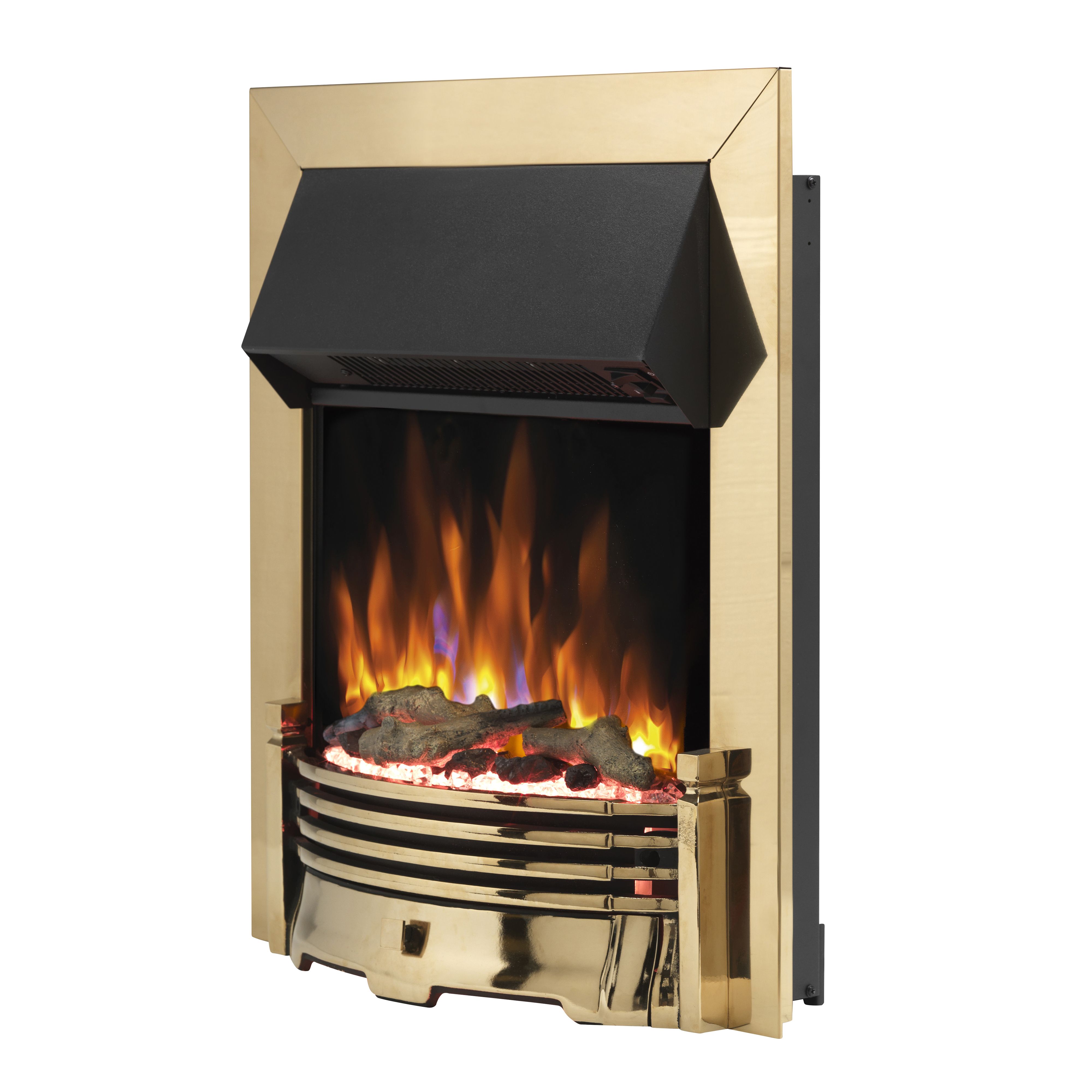 Dimplex Optiflame 2kW Brass effect Inset Electric Fire (H)550mm (W)403mm (D)90mm