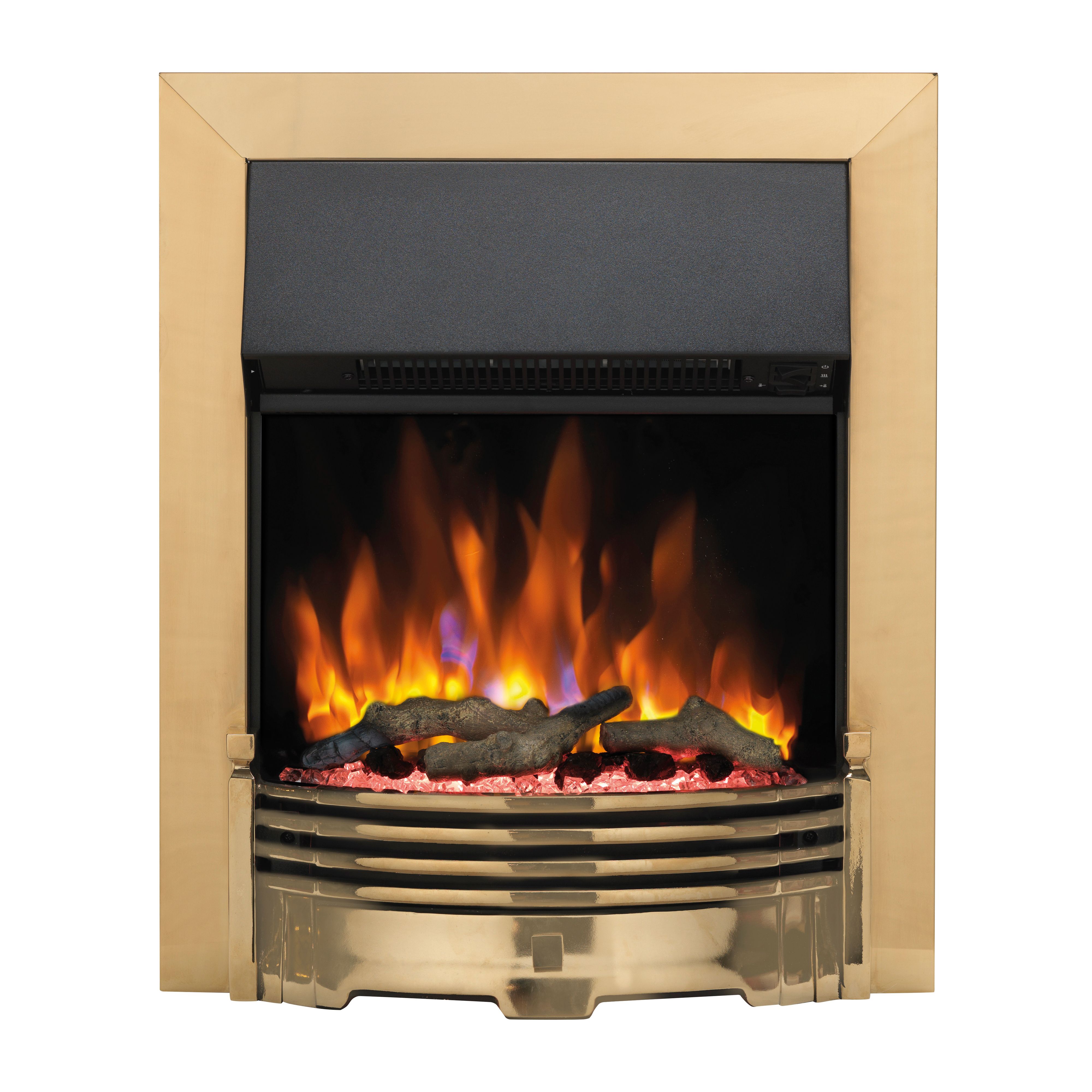 Dimplex Optiflame 2kW Brass effect Inset Electric Fire (H)550mm (W)403mm (D)90mm