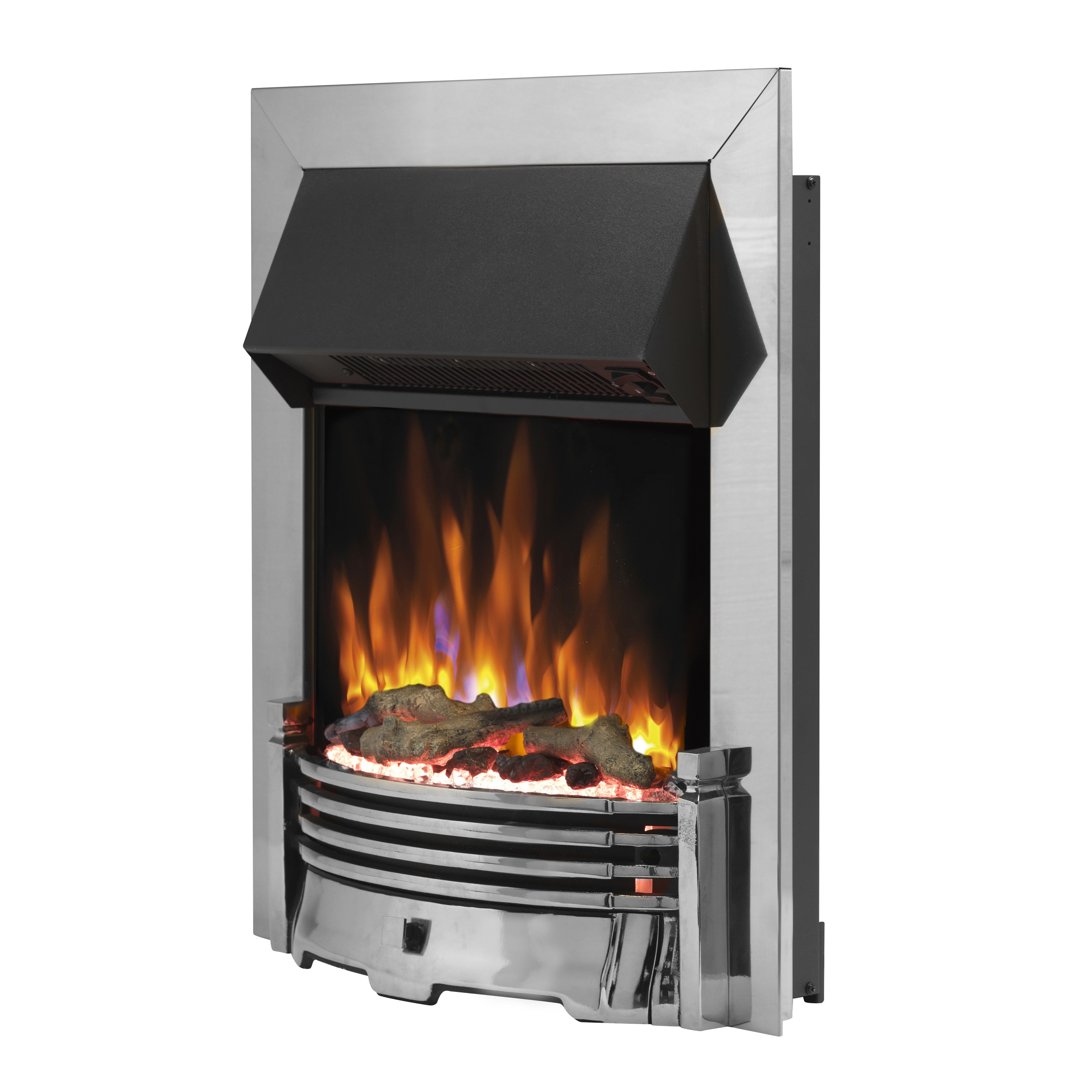 Dimplex Optiflame 2kW Chrome effect Inset Electric Fire (H)550mm (W)403mm (D)90mm