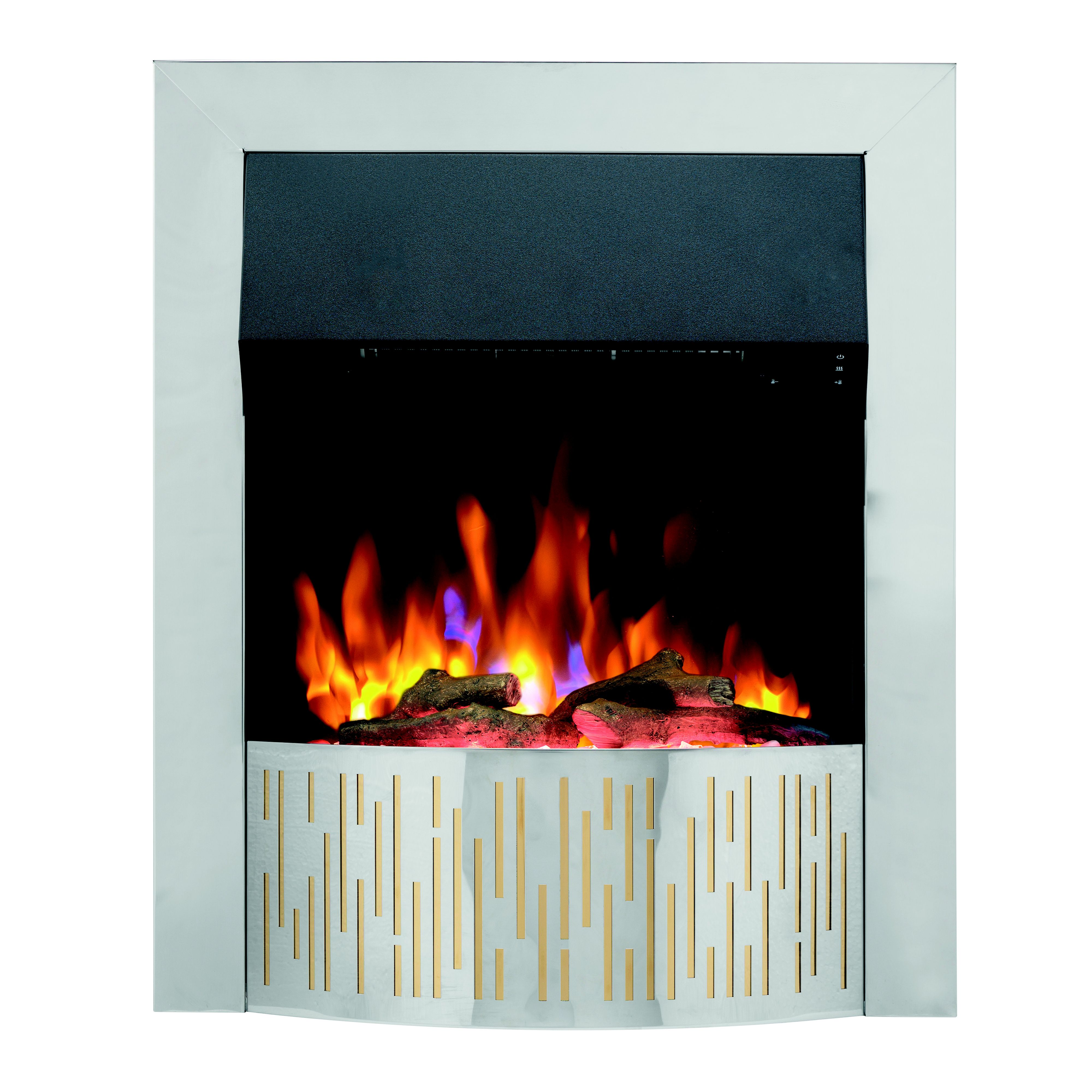 Dimplex Optiflame Gorstan Contemporary 2kW Chrome effect Electric Fire