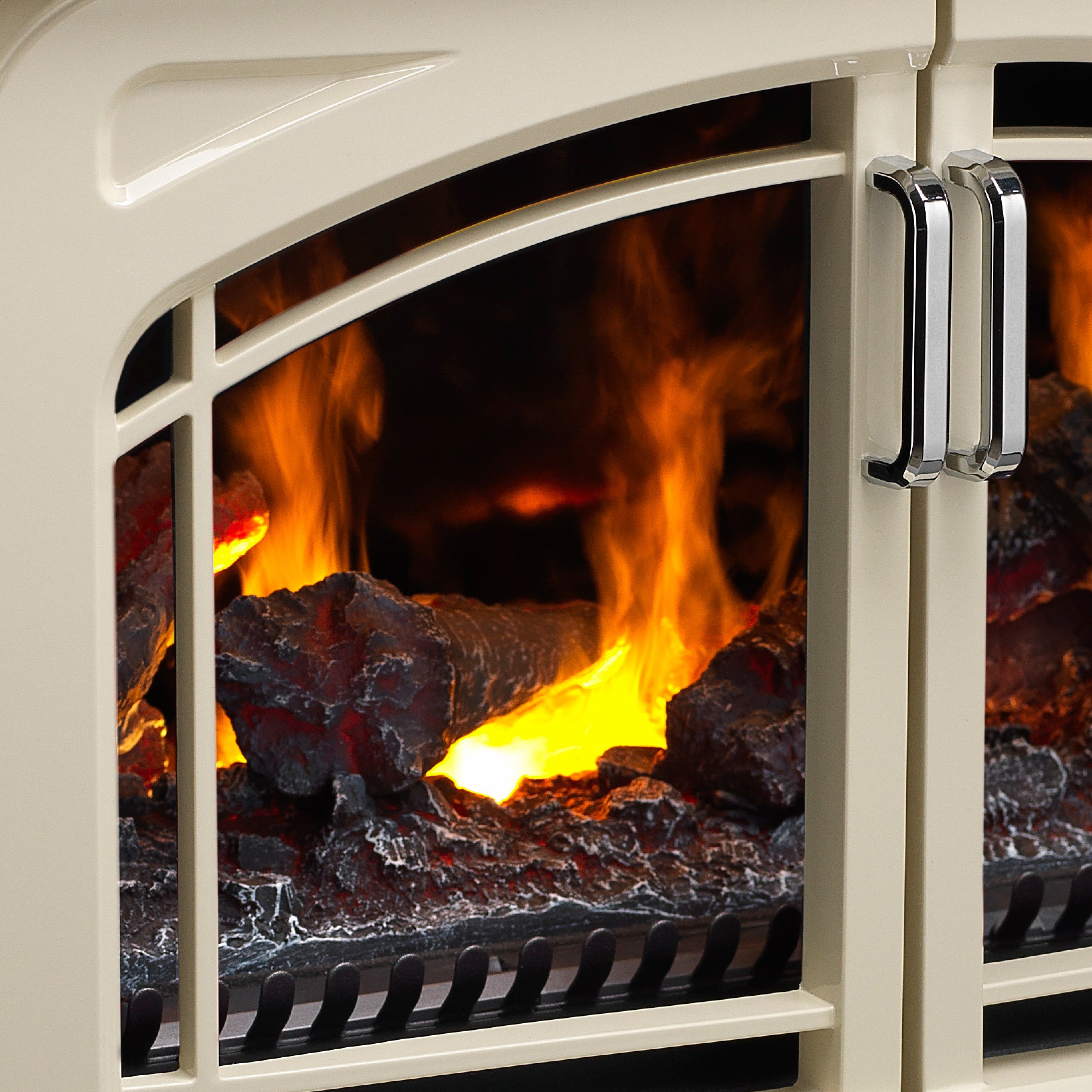 Dimplex Optimyst 2000W Gloss Crème Cast enamel effect Electric Stove (H ...