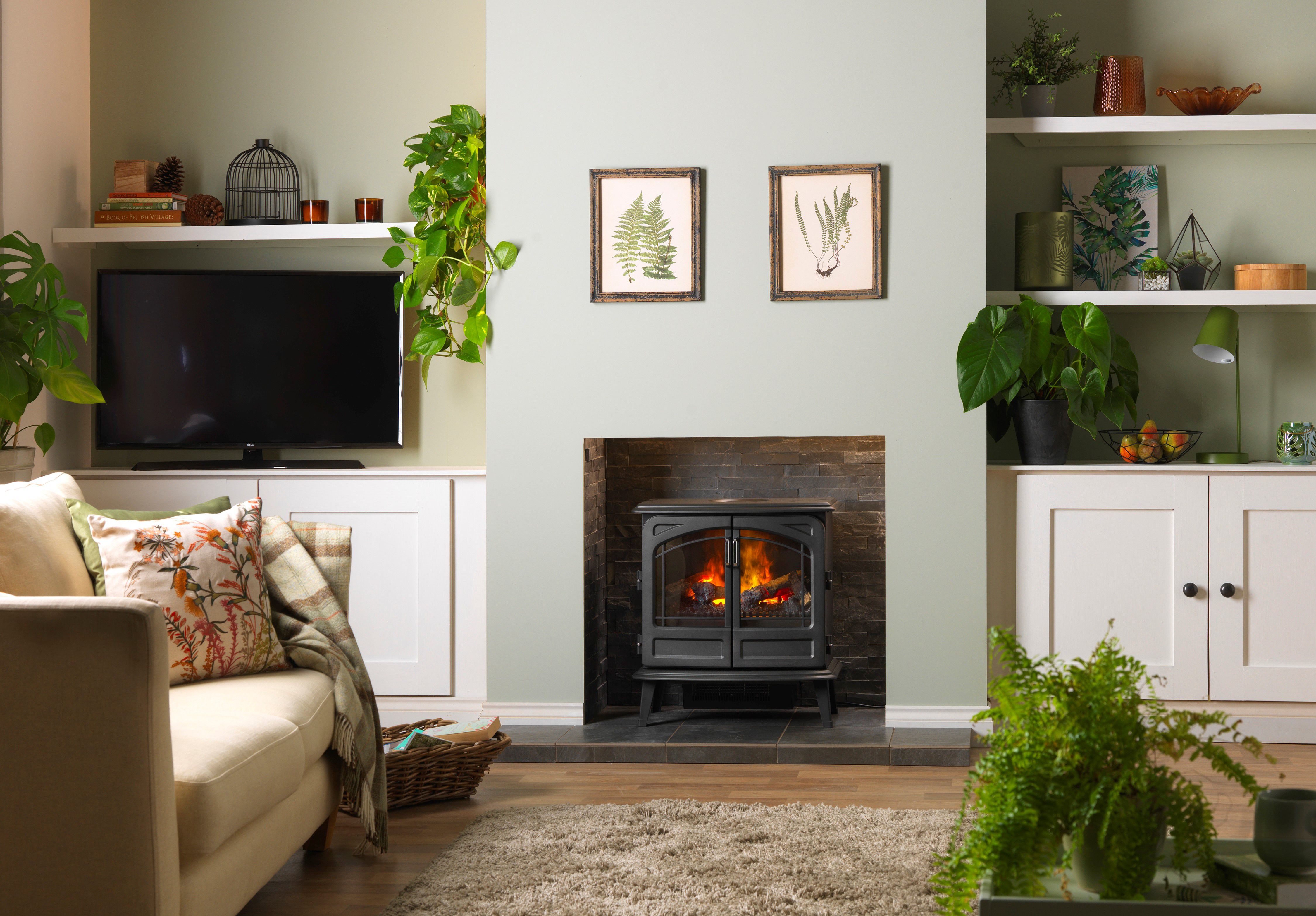 Dimplex Optimyst Electric Stove Classic 2000W Matt Black Cast iron effect  Electric Stove | DIY at Bu0026Q