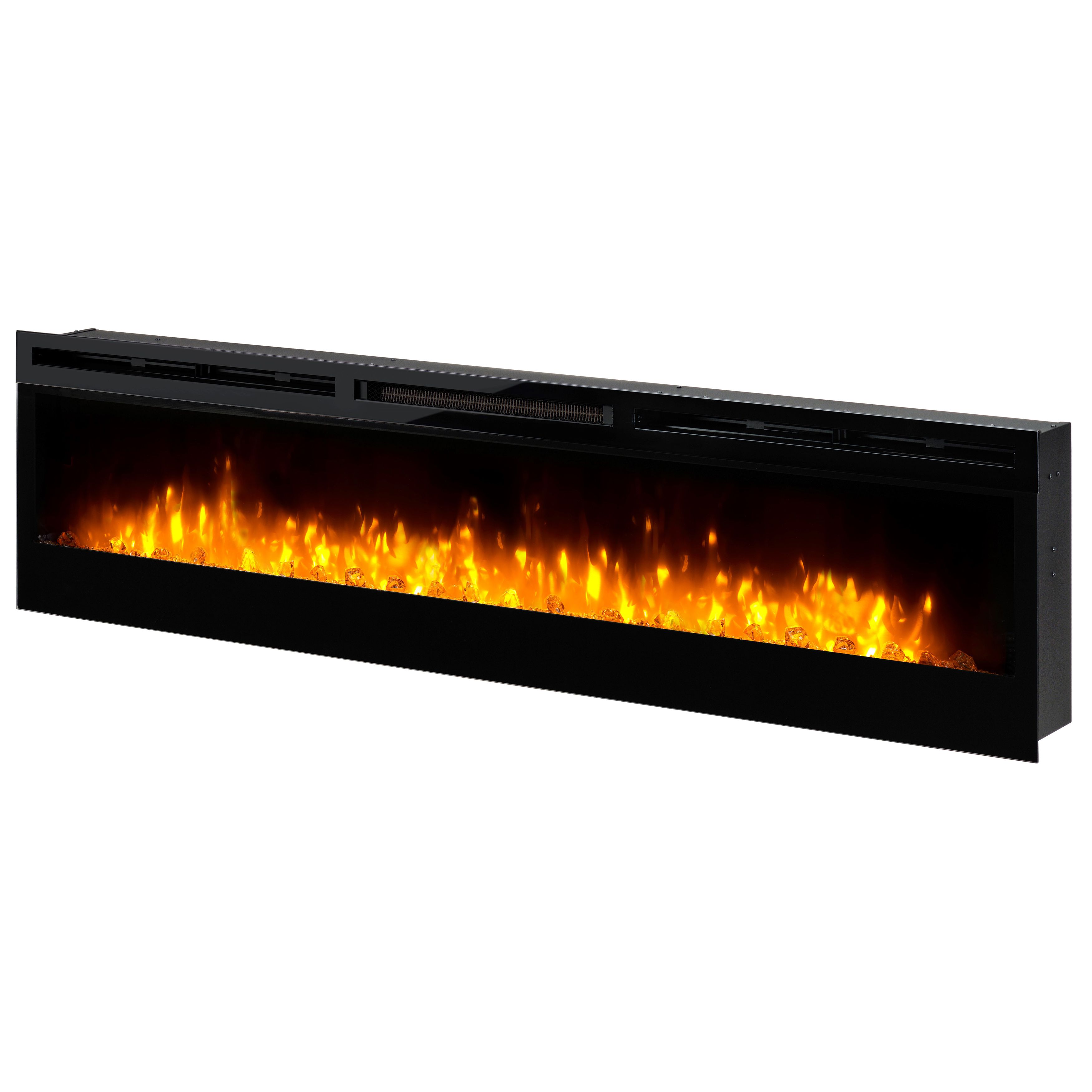 Dimplex Prism 74 1.1kW Gloss Black Glass effect Electric Fire (H)457mm (W)1844mm (D)187mm