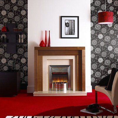 Dimplex Siva Stainless steel effect Electric Fire (D)60mm