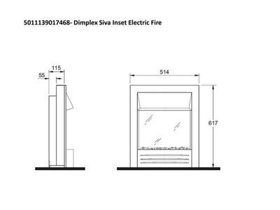 Dimplex Siva Stainless steel effect Electric Fire (D)60mm