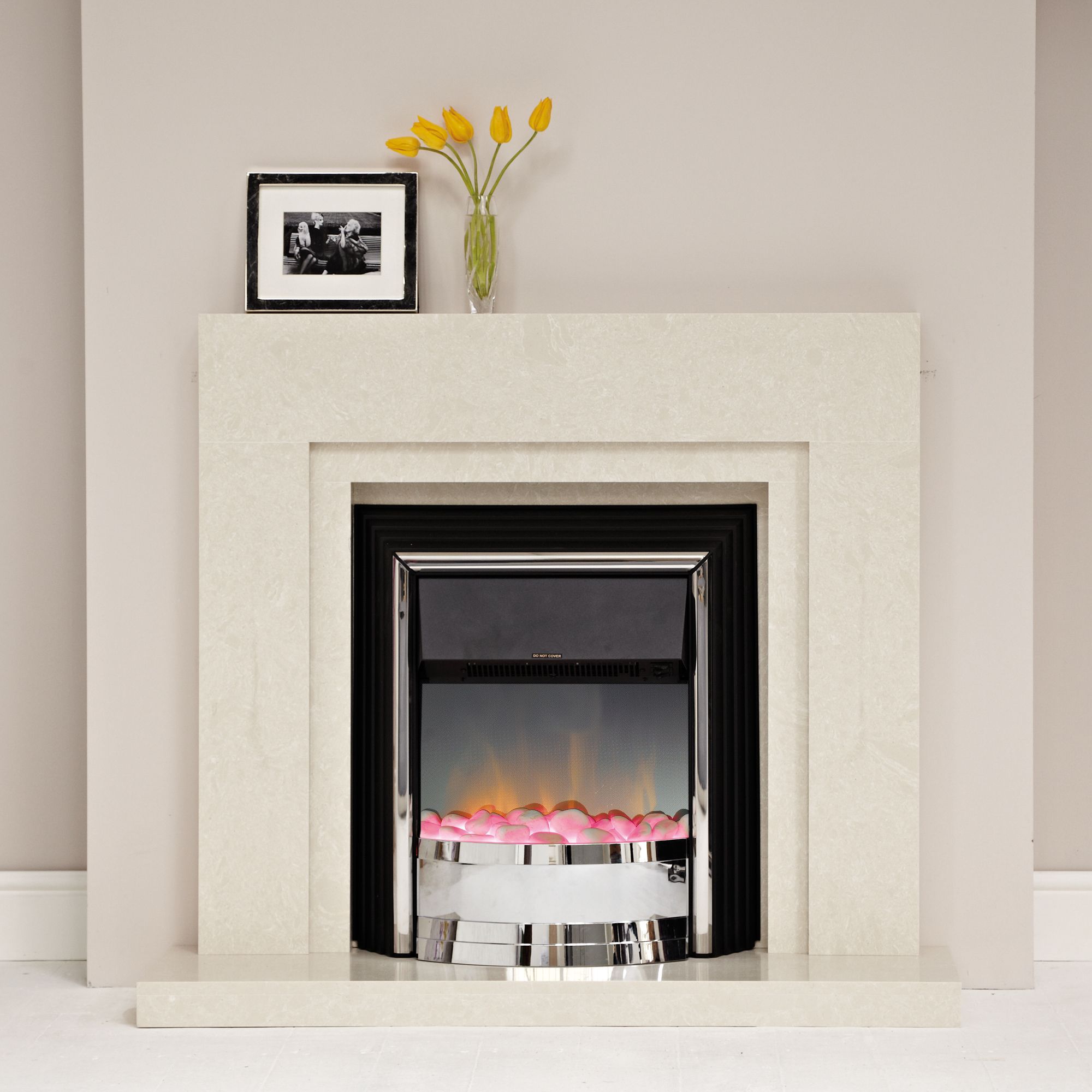 Dimplex Zamora Black Chrome effect Electric Fire | DIY at Bu0026Q