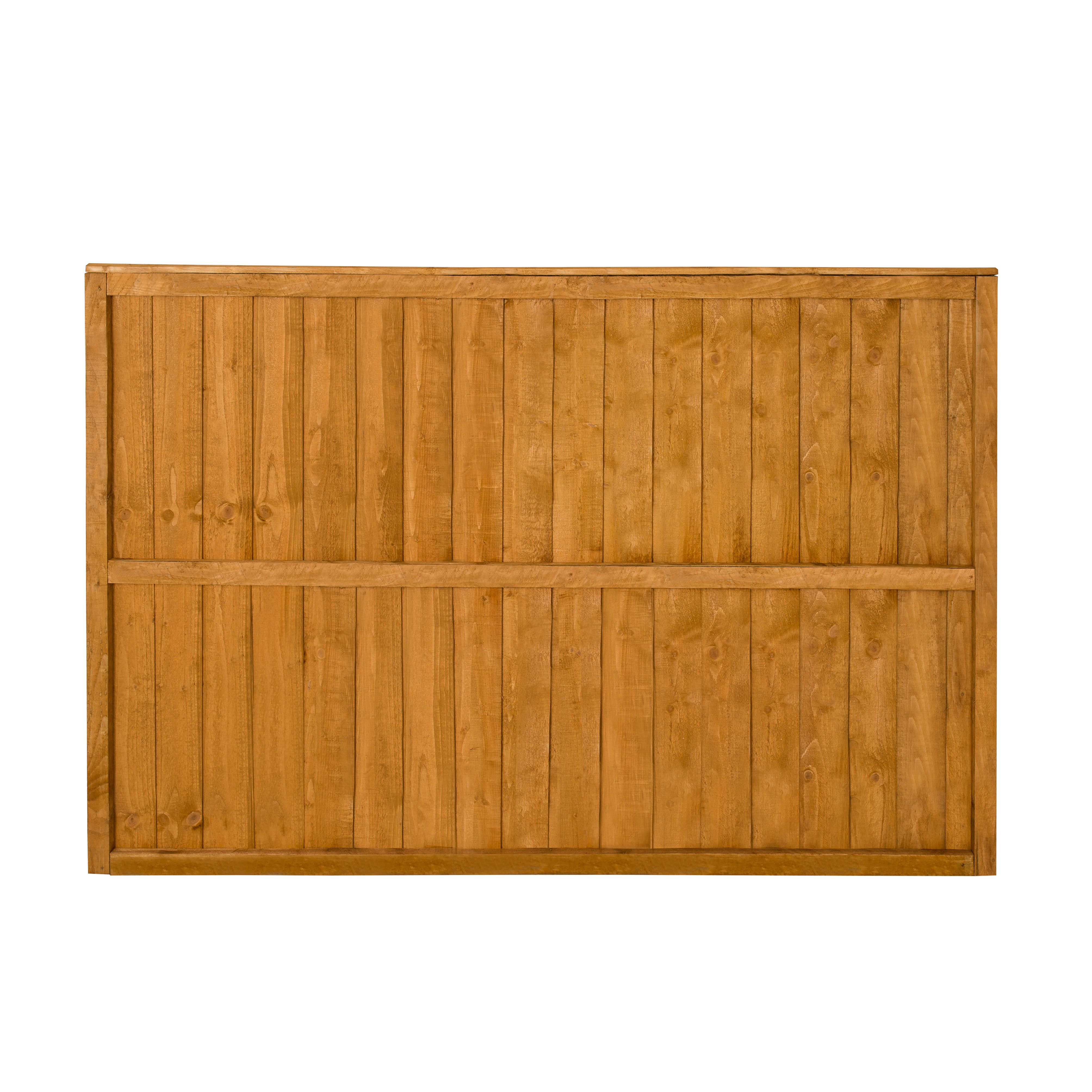 Dip treated 4ft Golden brown Wooden Fence panel (W)1.83m (H)1.23m, Pack of 5
