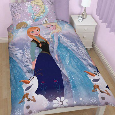 Disney Frozen Anna Elsa Blue purple Single Bedding set