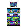Disney Monsters Inc Monsters University Blue, green & purple Single Bedding set