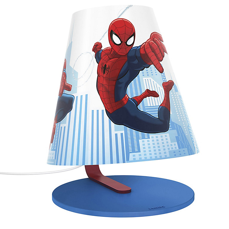 Disney Spider Man Blue Led Table Lamp, Superhero Floor Lamp