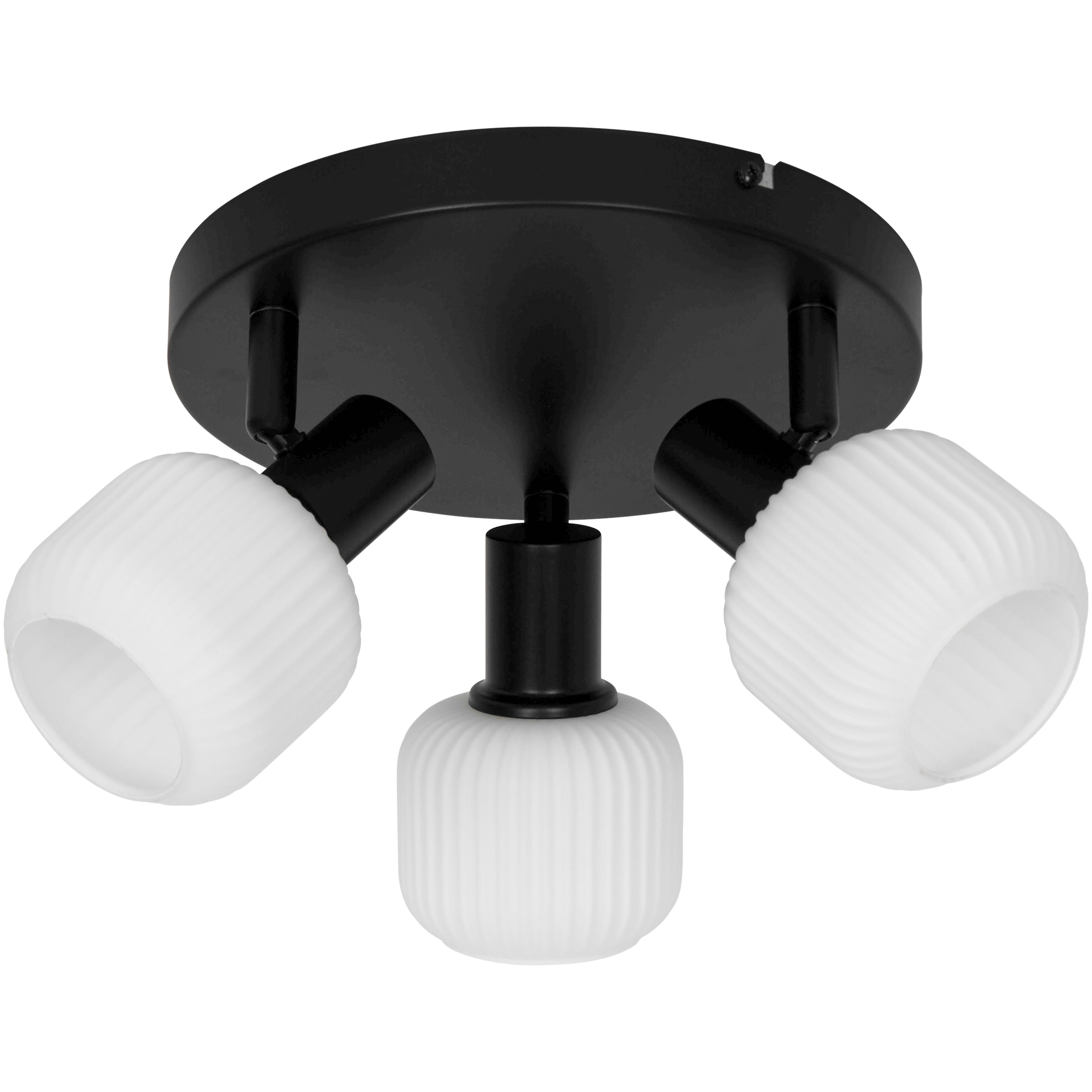 Diss Plate Matt Black 3 Light Spotlight