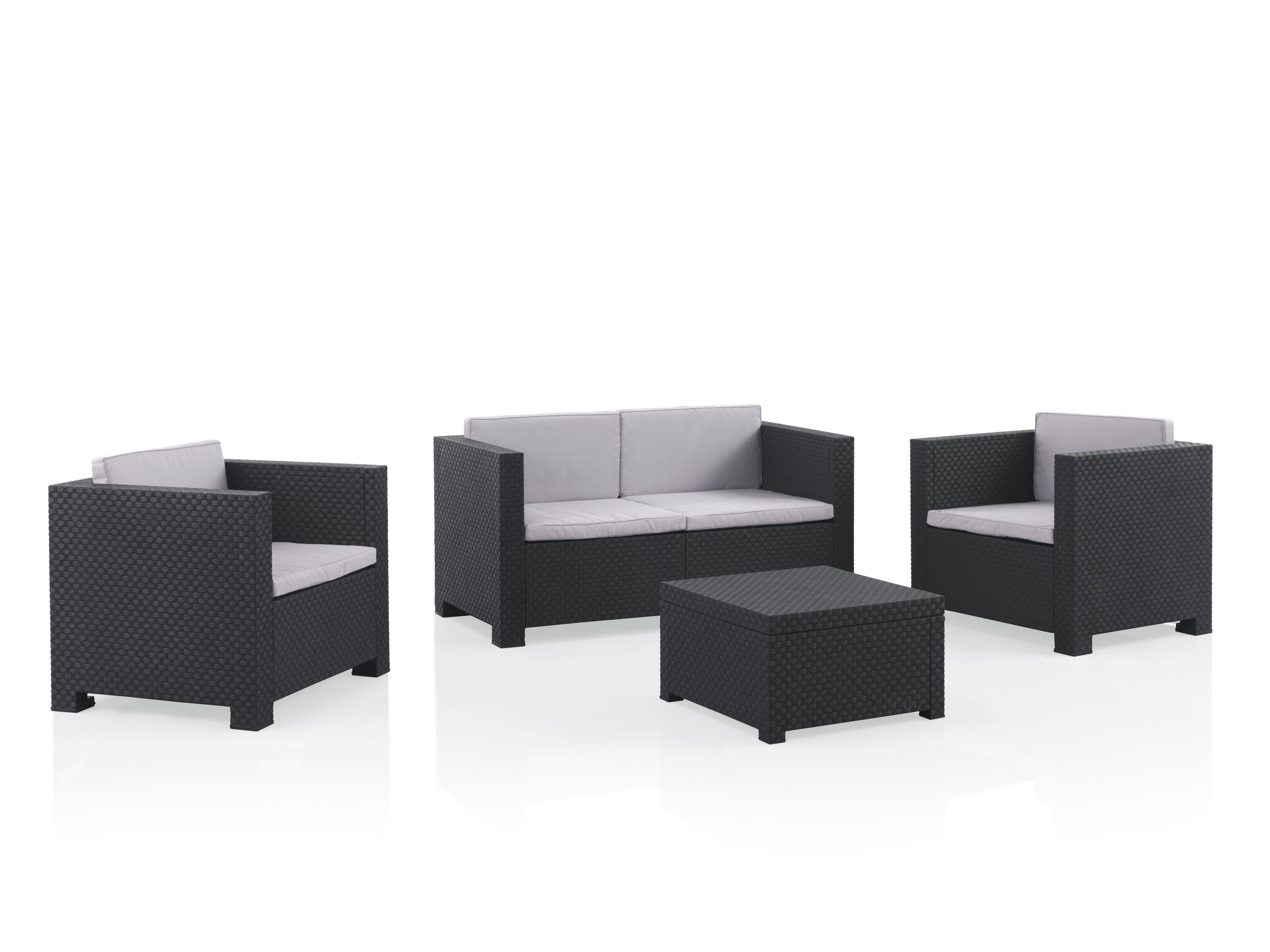 Diva Rattan Effect 4 Seater Coffee Table Set Diy At B Q
