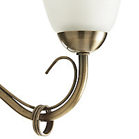 Dives Antique brass effect 3 Lamp Ceiling light