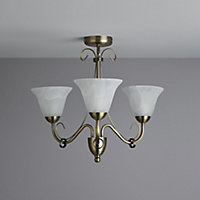 Dives Antique brass effect 3 Lamp Ceiling light