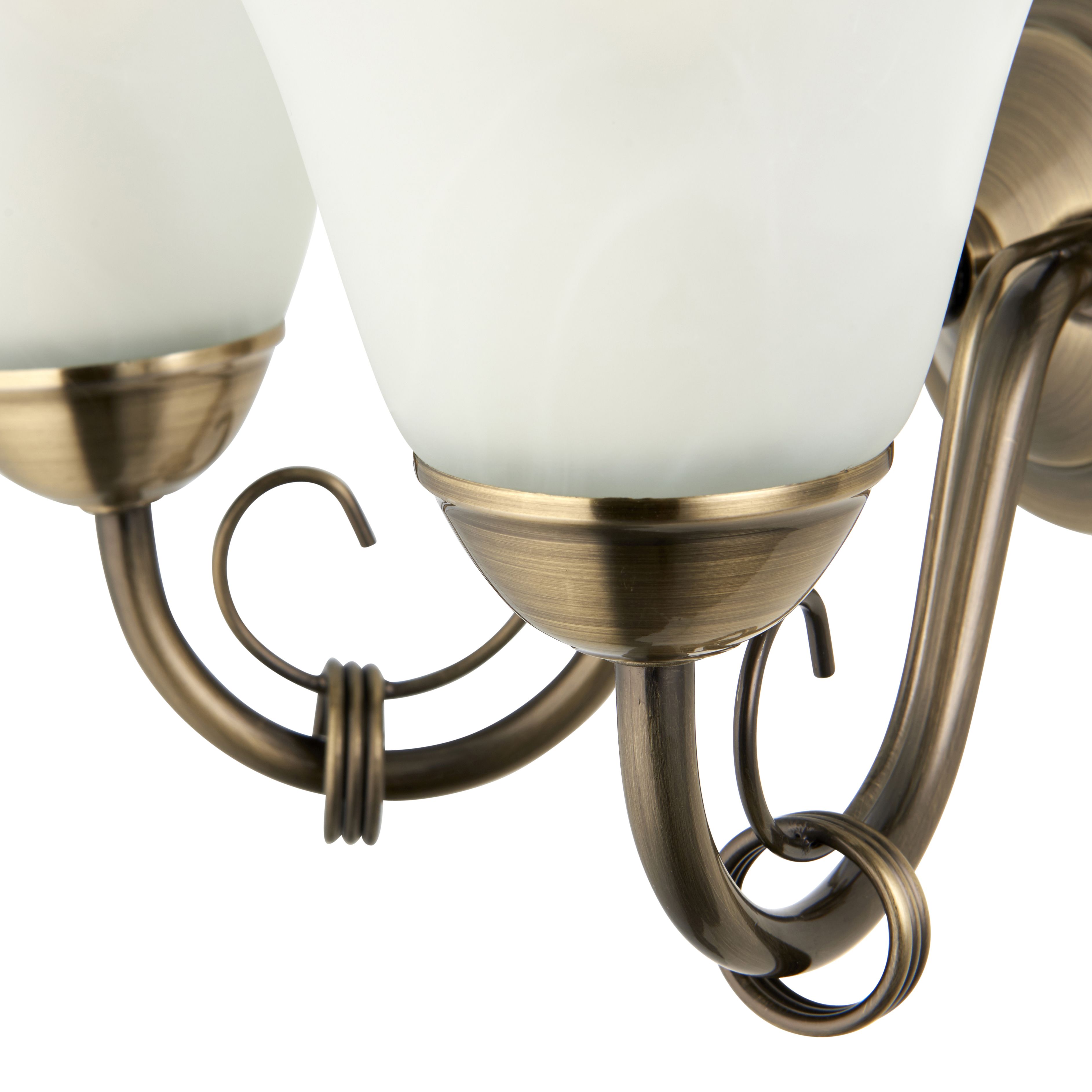 Dives Antique brass effect Double Wired Wall light