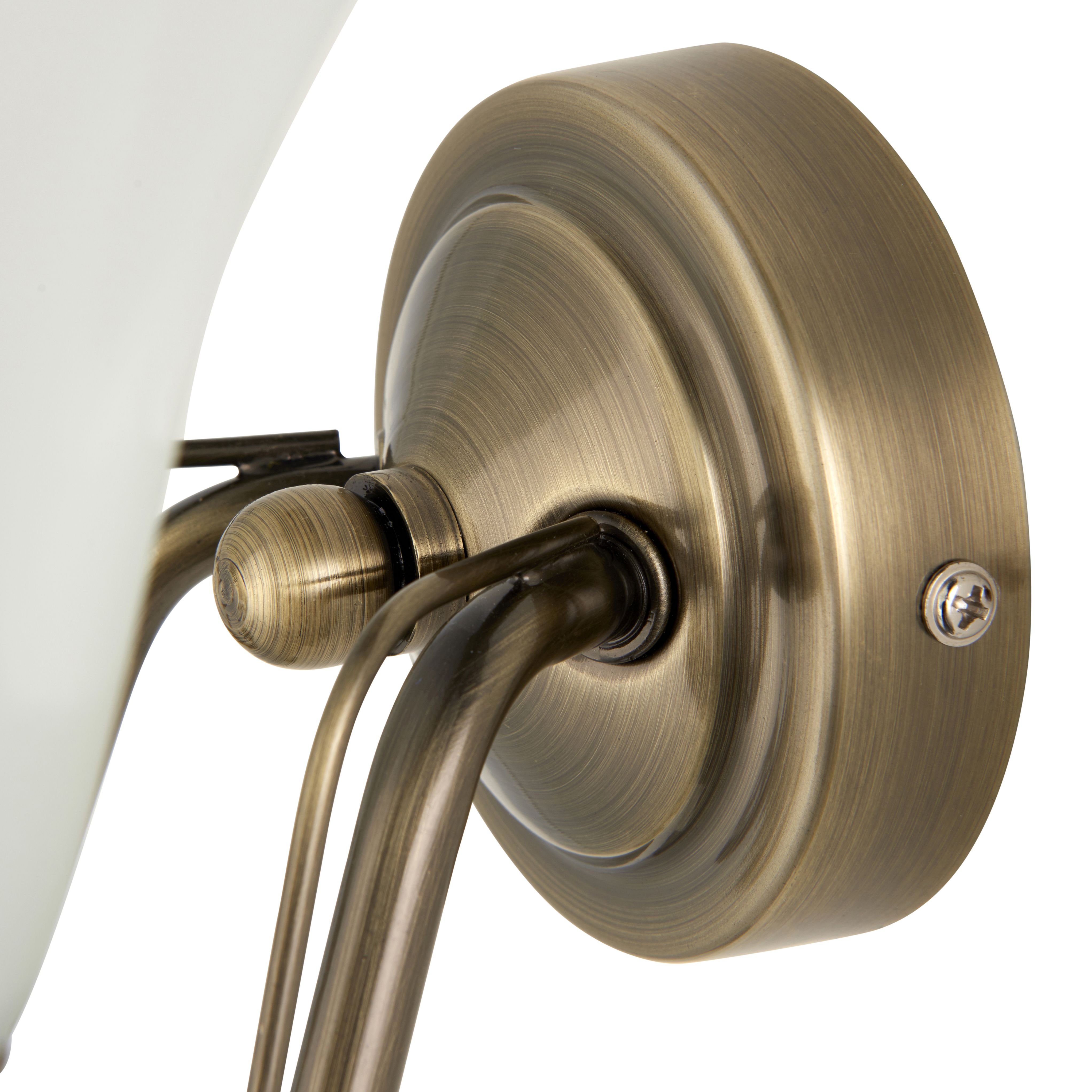 Dives Antique brass effect Double Wired Wall light