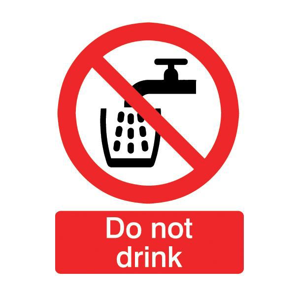 Do not drink Self-adhesive labels, (H)100mm (W)100mm