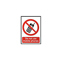 Do not use mobile phones Self-adhesive labels, (H)200mm (W)150mm